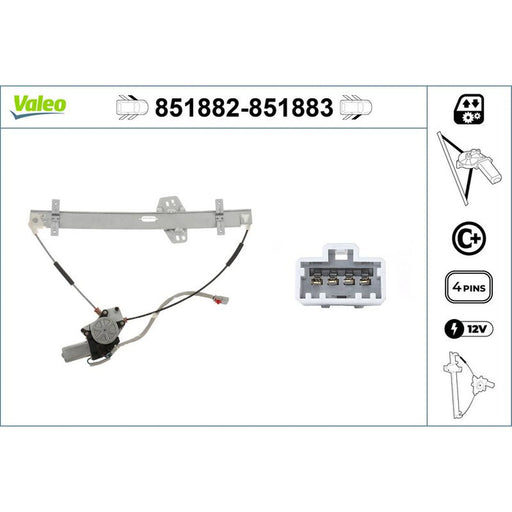 Valeo Electric Window Regulator Lifter Left Front 851882