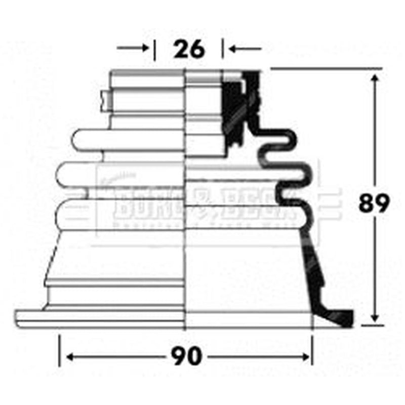 Borg & Beck Drive Shaft Bellow Kit transmission sided BCB2848