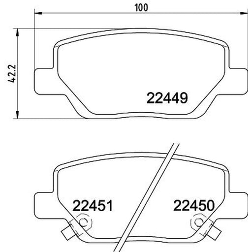 Mintex Rear Brake Pad Set fits Fiat Tipo 2015-2020 1.0 1.3 1.4 1.6