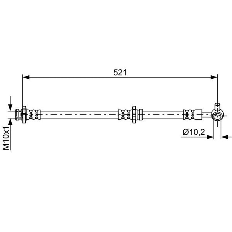 Bosch Brake Hydraulic Hose Line Front Right fits Nissan Murano II 2007-2014
