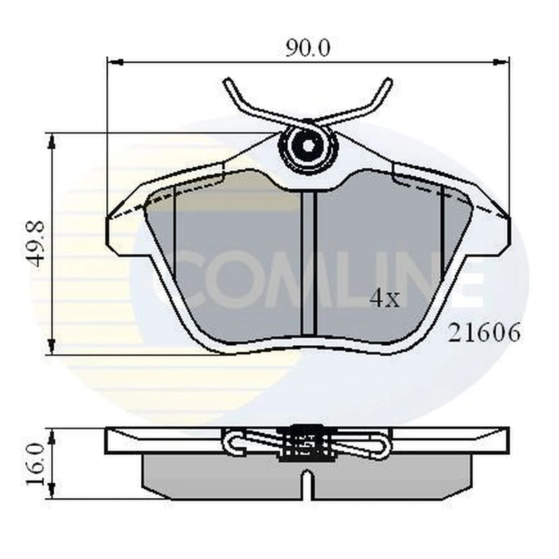 Comline Rear Brake Pad Set fits Alfa Romeo 156 1997-2005 1.6 1.8 1.9 2.0 2.4 2.5