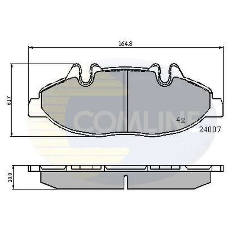 Comline 4 x Front Brake Pad Set fits Mercedes-Benz Viano 2003-2007