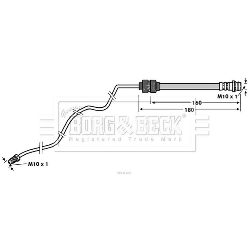 Borg & Beck Brake Hydraulic Hose Line inner BBH7785