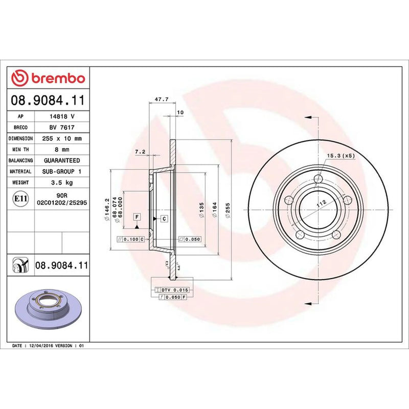 Brembo Rear Brake Discs & Pads fits Audi A6 C5 1997-2005 1.8 2.4 2.5 2.7 2.8 3.0
