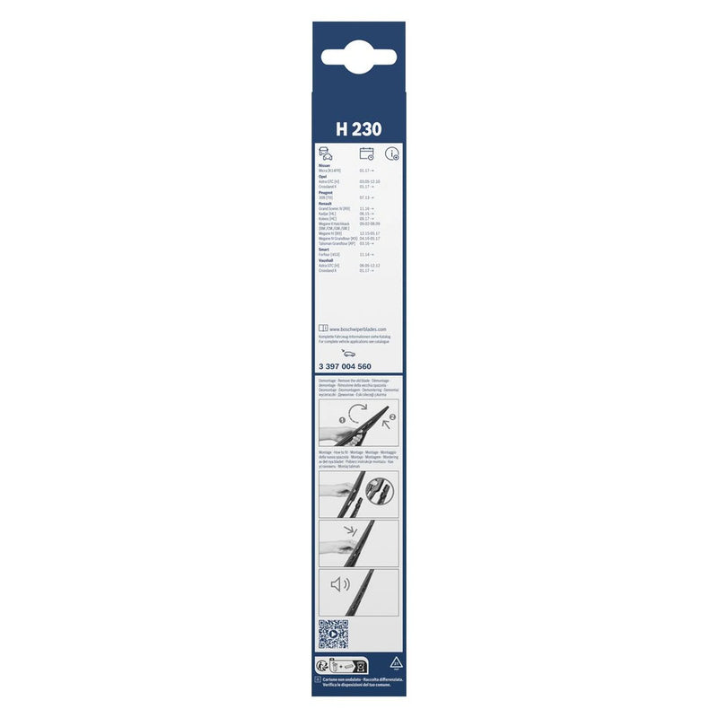 Bosch Conventional Wiper Blade 230mm — H230 fits Nissan Micra V 2016 on