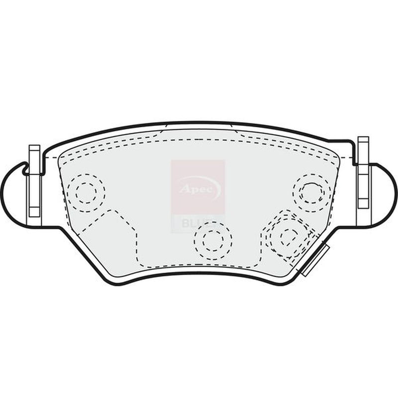 Apec Rear Brake Pad Set fits Opel Astra G 1998-2005 1.2 1.4 1.6 1.7 1.8 2.0