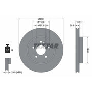 Textar 2 x Vented Front Brake Discs 92089905