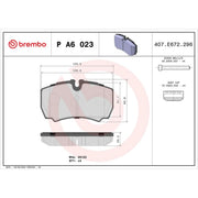 Brembo 4 x Rear Brake Pad Set fits Iveco Daily III 1999-2007 2.8