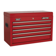Sealey Topchest 5 Drawer with Ball-Bearing Slides Red AP225 Sealey - Dynamic Drive