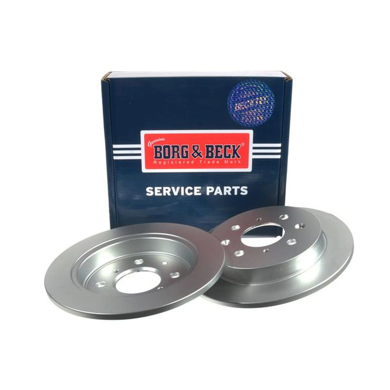 Borg & Beck 2 x Solid Brake Discs fits Honda Jazz III 2008-2015 1.2 1.3 1.4