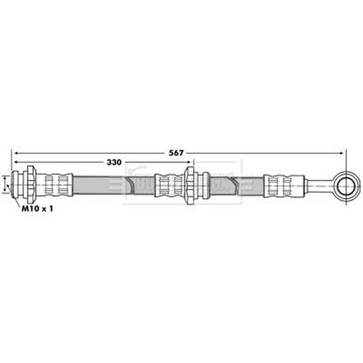 Borg & Beck Brake Hydraulic Hose Line Rear Right BBH6822
