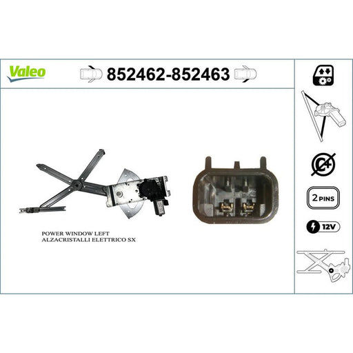 Valeo Electric Window Regulator Lifter Left Front 852462