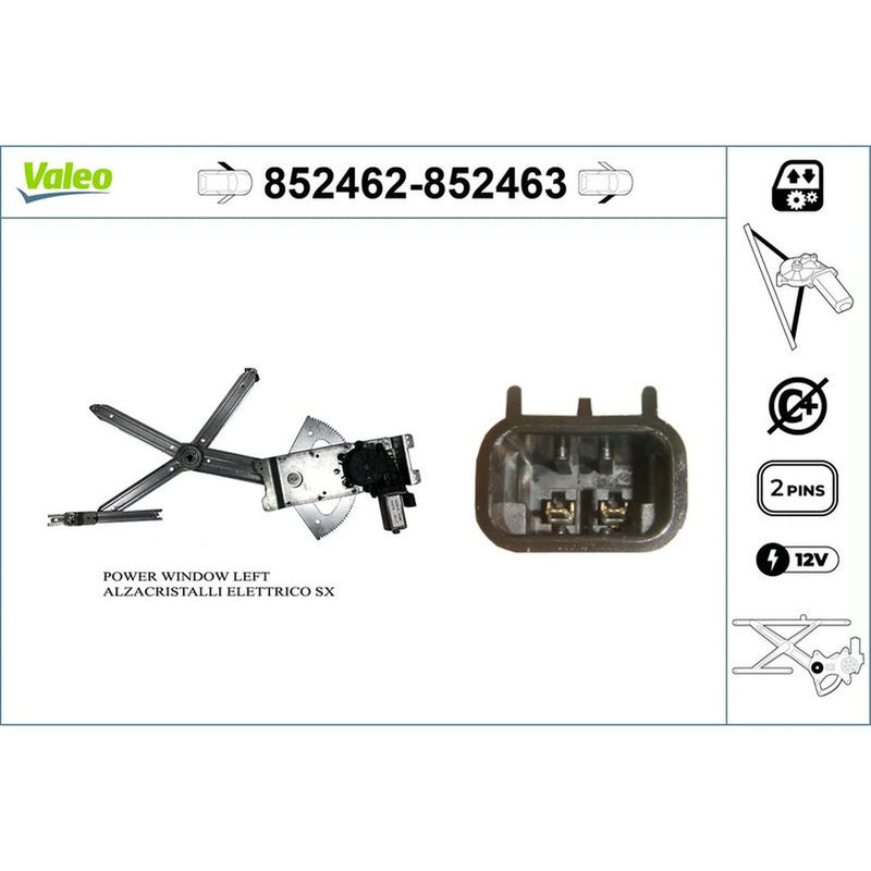 Valeo Electric Window Regulator Lifter Right Front 852463