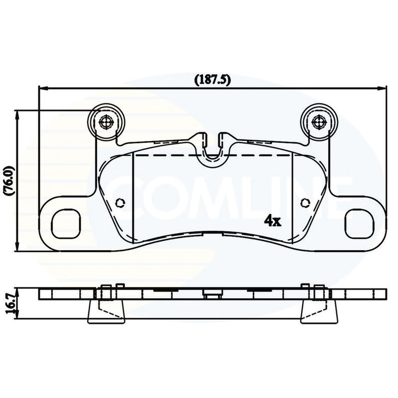 Comline 4 x Rear Brake Pad Set fits Porsche 911 2011-2019 3.0 3.4