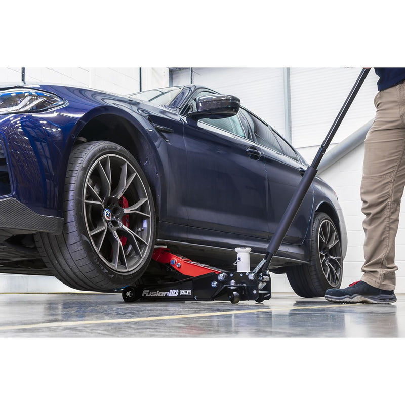 Sealey Low Profile High Lift Trolley Jack with Rocket Lift 2/3 Tonne 3200LEHL Sealey - Dynamic Drive