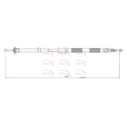 Apec Handbrake Cable Left Rear fits Fiat Panda 2004 on 1.2 1.3