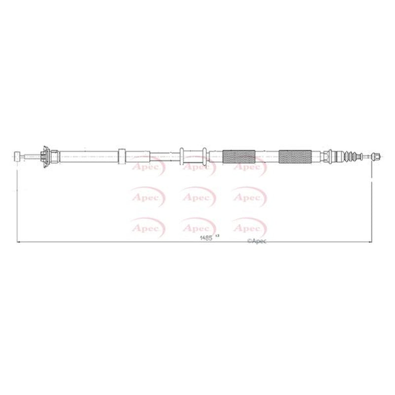 Apec Handbrake Cable Left Rear fits Fiat Panda 2004 on 1.2 1.3