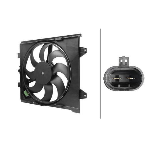 Hella Engine Cooling Fan fits Fiat 500 2007-2010 0.9 1.2 1.3 1.4