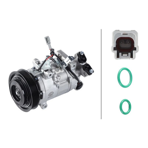 Hella Air Conditioning Compressor fits Nissan Qashqai II 2013 on 1.5