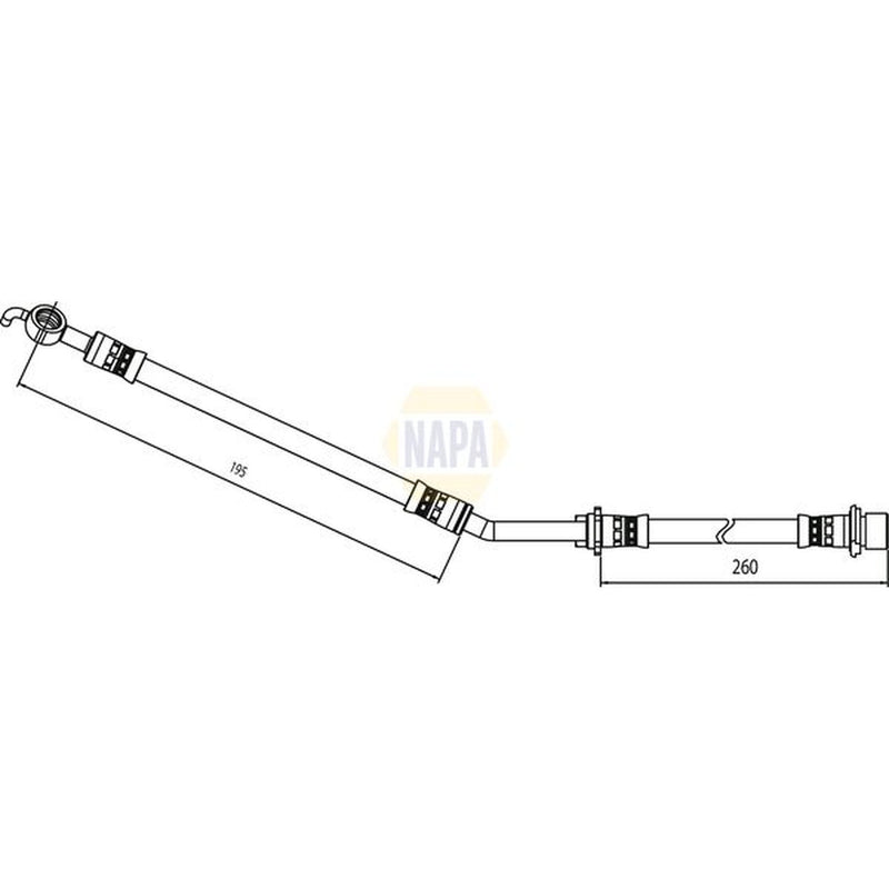 NAPA Brake Hydraulic Hose Line Front Left fits Toyota Yaris/Vitz 2005-2012