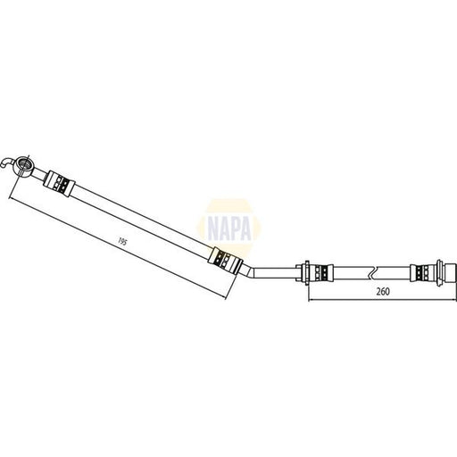 NAPA Brake Hydraulic Hose Line Front Left fits Toyota Yaris/Vitz 2005-2012