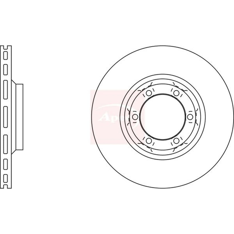 Apec 2 x Vented Front Brake Discs DSK730-x2