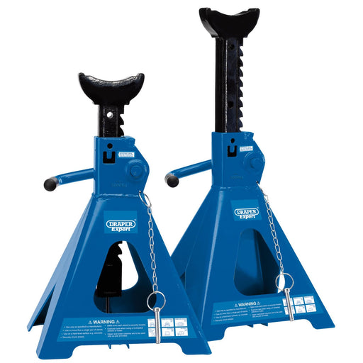 Draper Pair of Pneumatic Rise Ratcheting Axle Stands, 5 Tonne 01814 Draper - Dynamic Drive