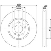 Mintex 2 x Vented Front Brake Discs MDC2541-x2