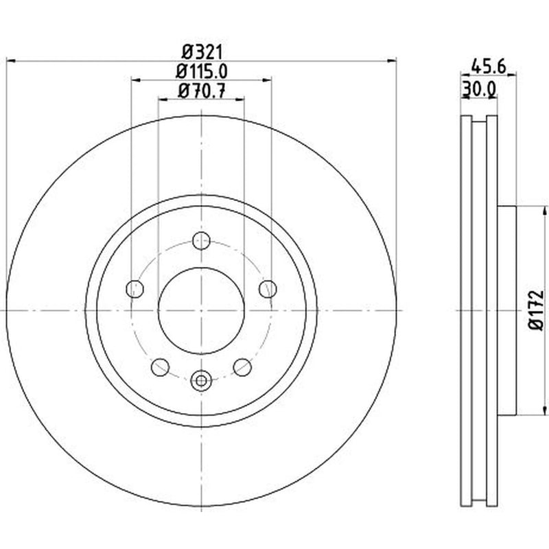 Mintex 2 x Vented Front Brake Discs MDC2541-x2