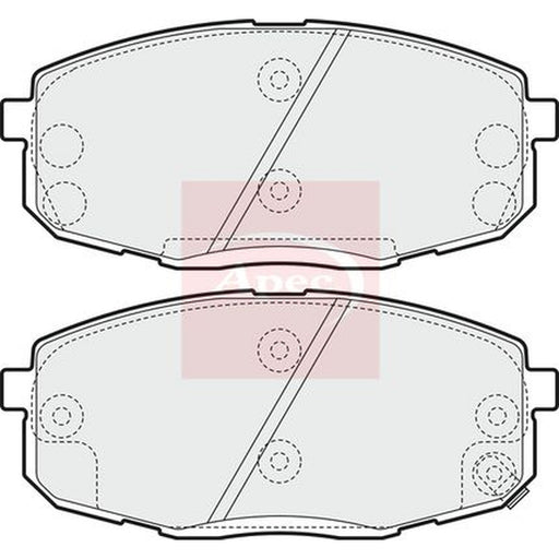 Apec Front Brake Pad Set fits Hyundai I30 2007-2012 1.4 1.6 2.0