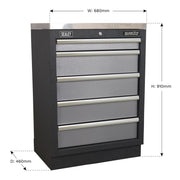 Sealey Modular 5 Drawer Cabinet 680mm APMS59 Sealey - Dynamic Drive