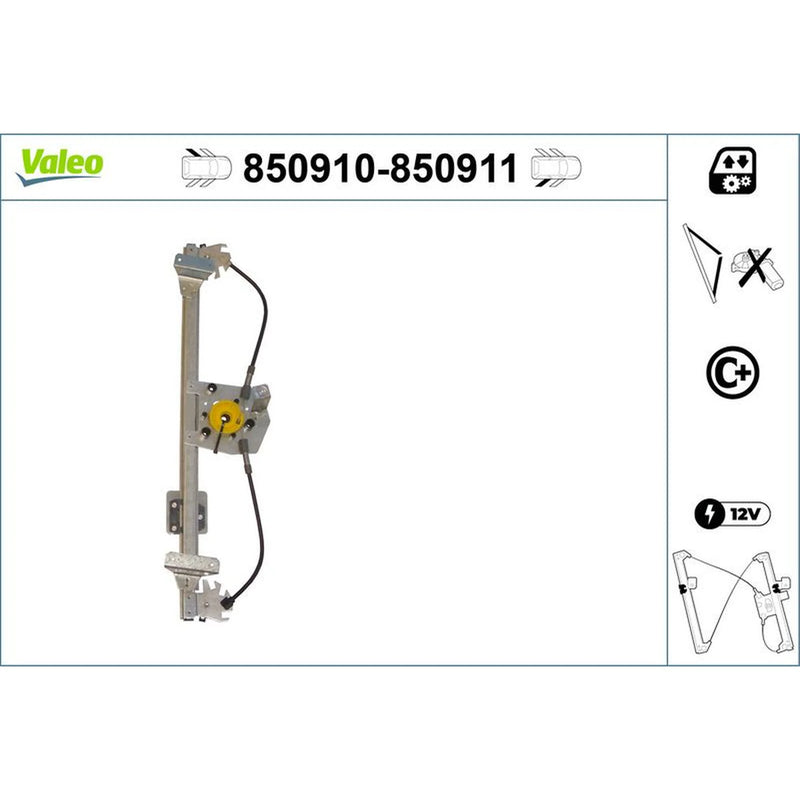 Valeo Electric Window Regulator Lifter Left Rear 850910