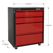 Sealey Modular 4 Drawer Cabinet with Worktop 665mm APMS84 Sealey - Dynamic Drive
