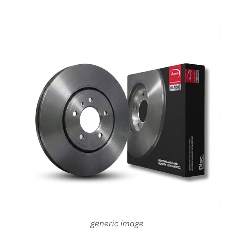 Apec Black 2 x Vented Brake Discs fits Audi A6 C5 2002-2005