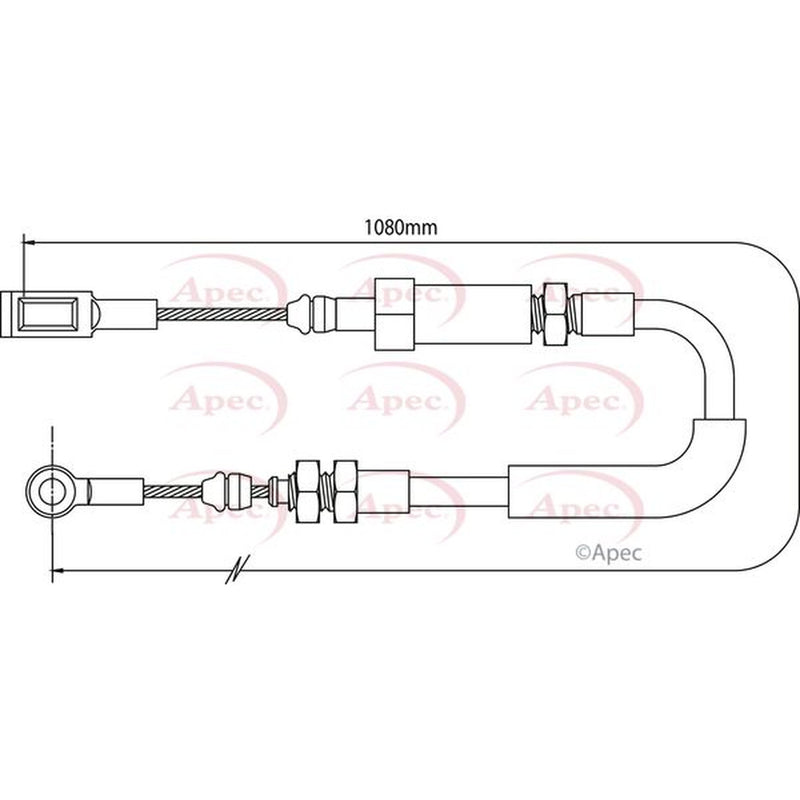 Apec Handbrake Cable Front fits Peugeot Boxer 2000-2006 2.0 2.2 2.8
