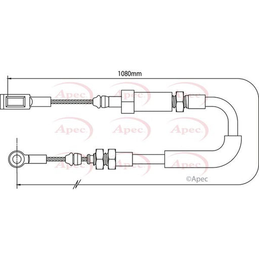 Apec Handbrake Cable Front fits Peugeot Boxer 2000-2006 2.0 2.2 2.8
