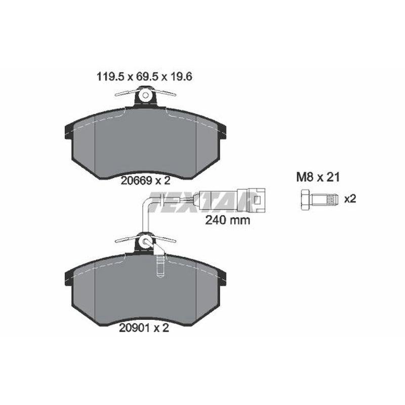 Textar Front Brake Pad Set 2066922