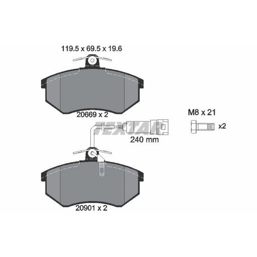 Textar Front Brake Pad Set 2066922