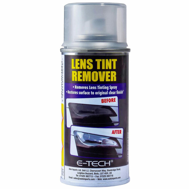 E-Tech Light Lenses Lens Tint Remover Spray Glass Plastic Car Motorbike 150ml E-Tech - Dynamic Drive