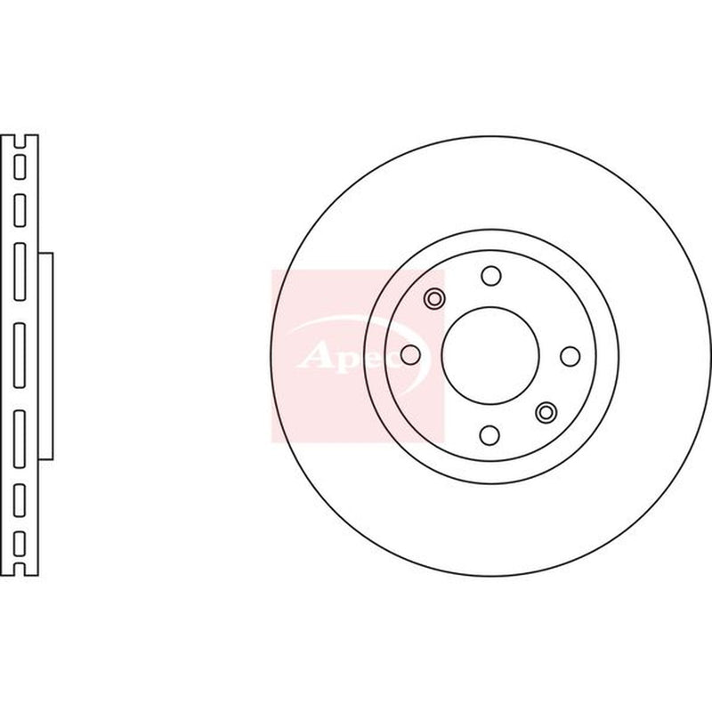 Apec Front Brake Vented Discs & Pads fits Peugeot 208 I 2014-2019 1.6