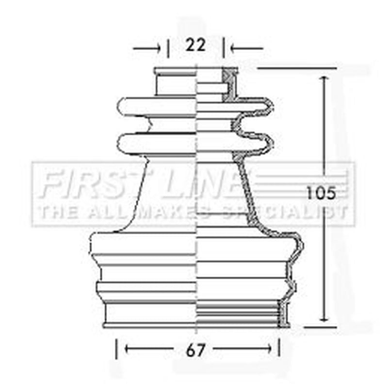 First Line Drive Shaft Bellow Kit Front Left fits MG Maestro 1984-1990 2.0