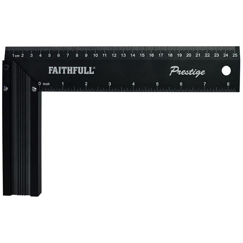 Faithfull Prestige Try Square Black Aluminium 250mm (10in) Faithfull - NN4 Online