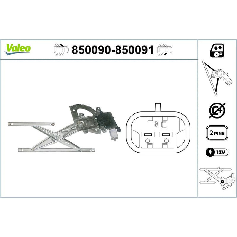 Valeo Electric Window Regulator Lifter Right Front 850091