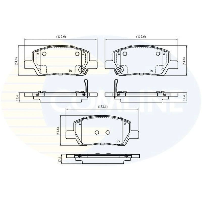 Comline 4 x Front Brake Pad Set fits Hyundai I10 III 2020 on 1.0