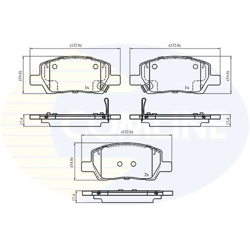 Comline 4 x Front Brake Pad Set fits Hyundai I10 III 2020 on 1.0