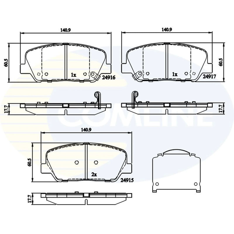 Comline Front & Rear Brake Discs & Pads fits Hyundai I30 2016-2020 1.4