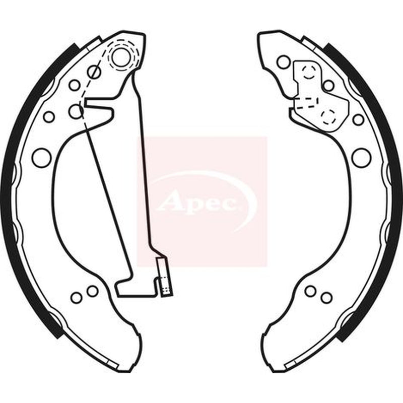 Apec Brake Shoe Set Axle Kit fits Audi 80 B3 1986-1991 1.6 1.8
