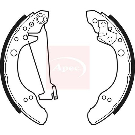 Apec Brake Shoe Set Axle Kit fits Audi 80 B3 1986-1991 1.6 1.8