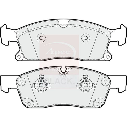 Apec Black Front Brake Pad Set fits Mercedes-Benz Gl-Class 2012-2015