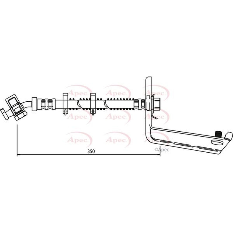 Apec Brake Hydraulic Hose Line Rear Right fits Land Rover Discovery 1998-2004